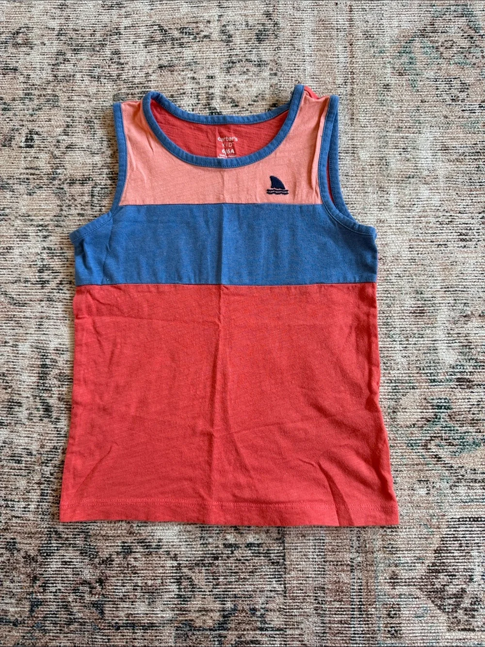 Carter's Colorblock Tank Top in Blue, Coral & Red
